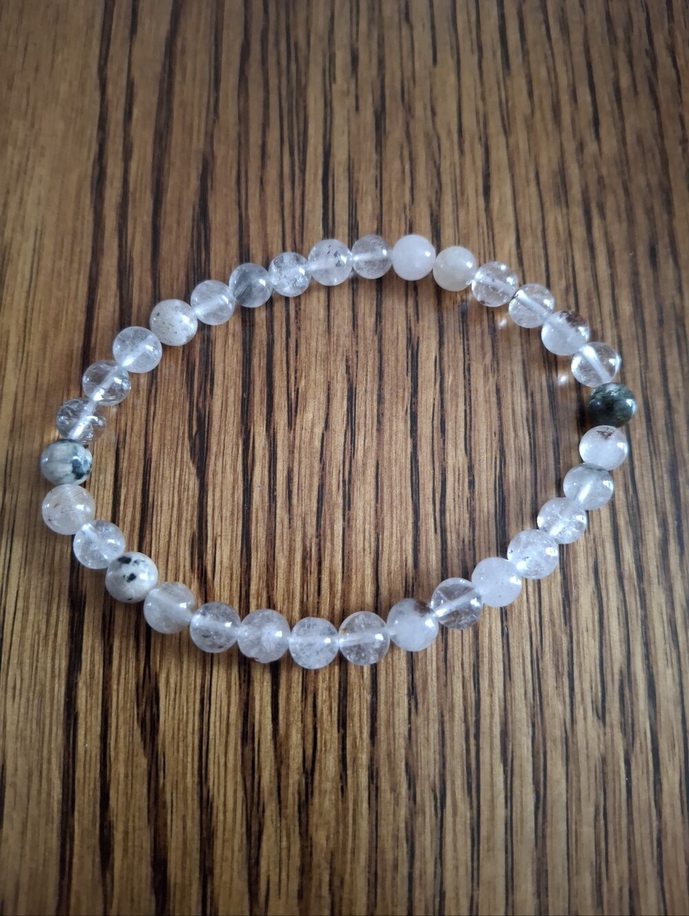 Green Phantom Quartz 6mm Natural Stone Beaded Stretch Bracelet